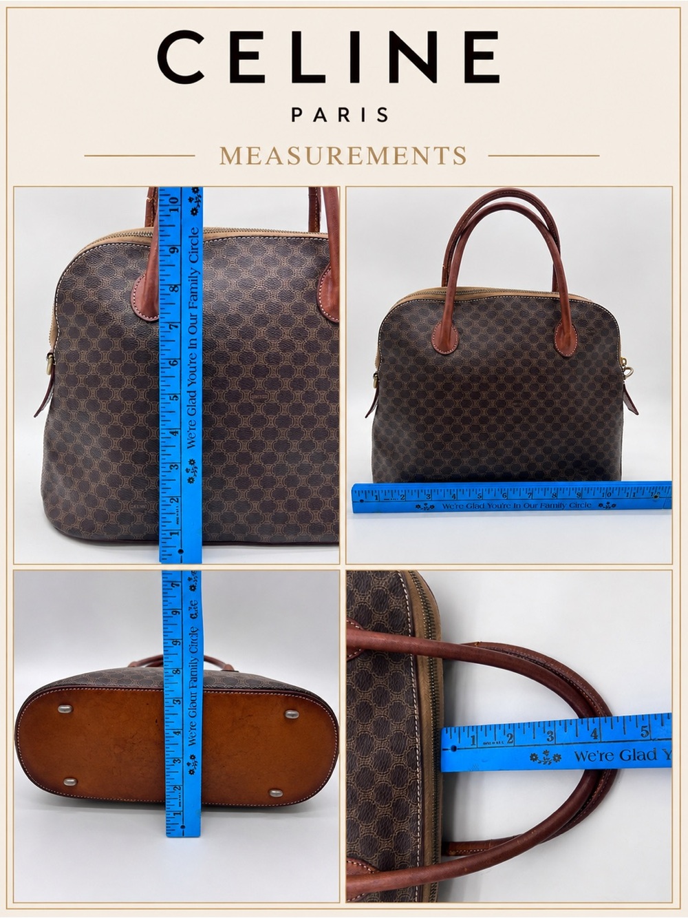 Authentic Celine Macadam Vintage Bag MC96 Top Handle Made in Italy - Picture 11 of 16